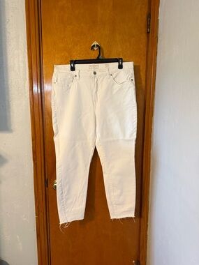 Lucky Brand White Denim High-Rise Skinny Bridgette Jeans Size 14/32